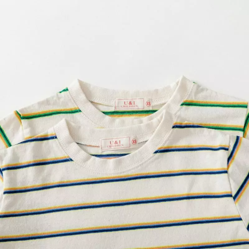 U & I - Korean Children Fashion - #magicofchildhood - Av Unbal Stripes Tee - 3