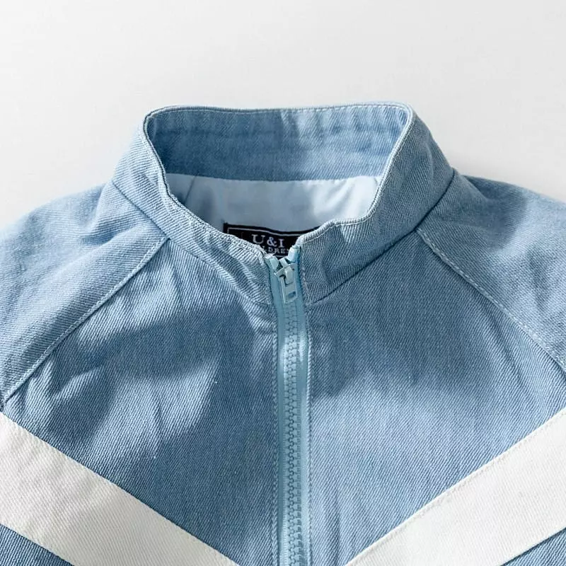 U & I - Korean Children Fashion - #magicofchildhood - V Dneim Baseball Jumper - 6