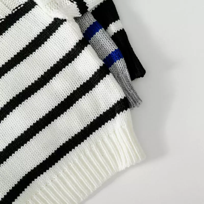U & I - Korean Children Fashion - #magicofchildhood - Twist Stripes Knit Tee - 9
