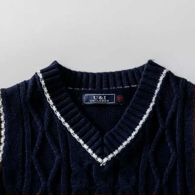 U & I - Korean Children Fashion - #minifashionista - V Neck Line Knit Vest - 3