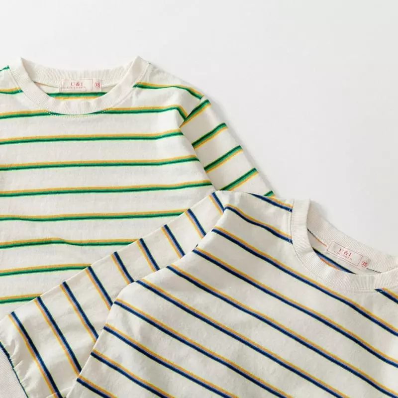 U & I - Korean Children Fashion - #todddlerfashion - Av Unbal Stripes Tee - 6