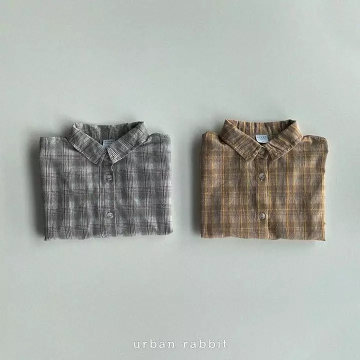 Urban Rabbit - Korean Children Fashion - #kidsshorts - Ash Check Shirt - 3