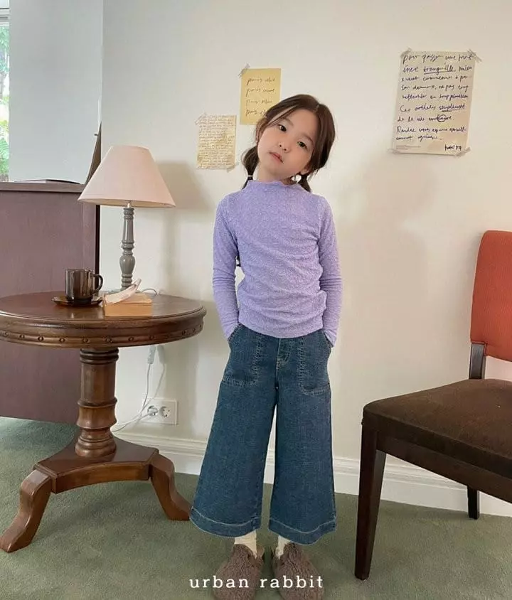 Urban Rabbit - Korean Children Fashion - #kidsshorts - Wave Half Neck Tee