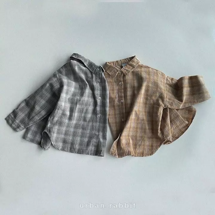 Urban Rabbit - Korean Children Fashion - #kidzfashiontrend - Ash Check Shirt - 5