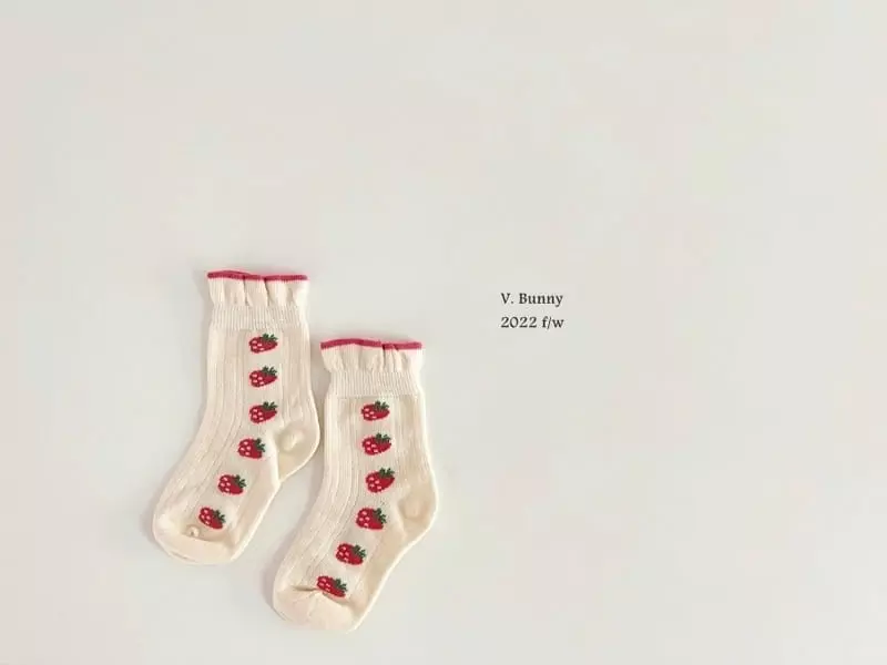 V Bunny - Korean Children Fashion - #Kfashion4kids - Strawberry Socks Set - 3