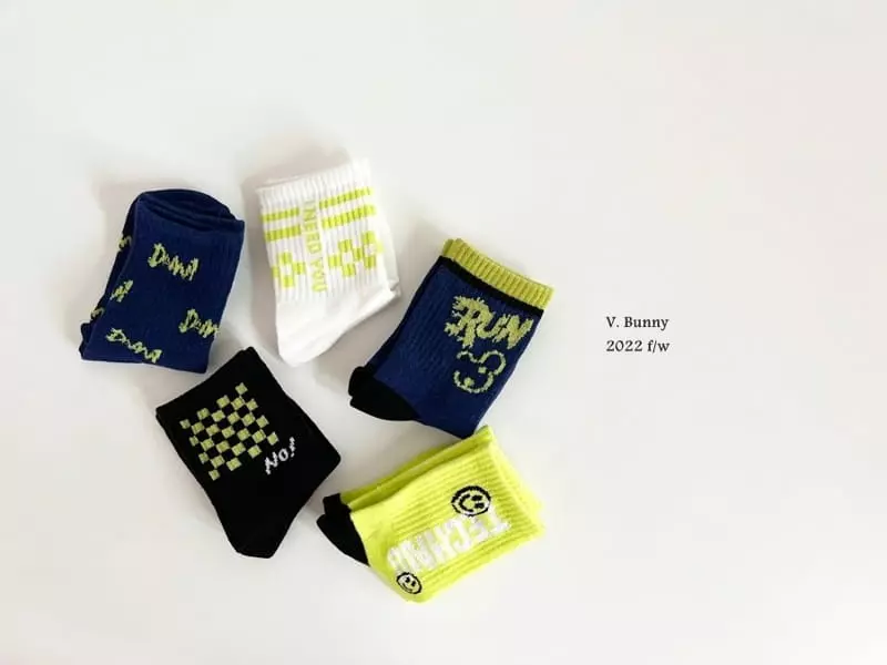V Bunny - Korean Children Fashion - #Kfashion4kids - No Run Socks Set - 2
