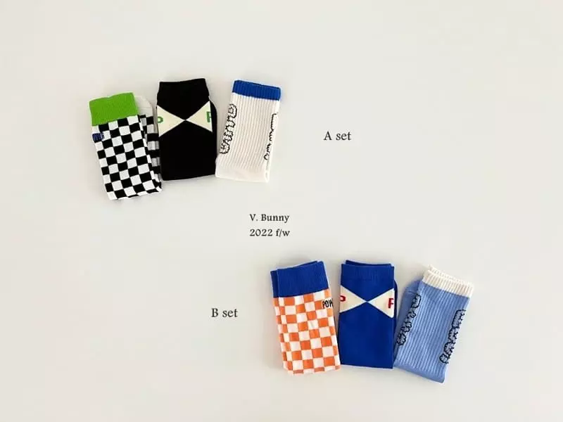 V Bunny - Korean Children Fashion - #Kfashion4kids - 3 P Socks Set