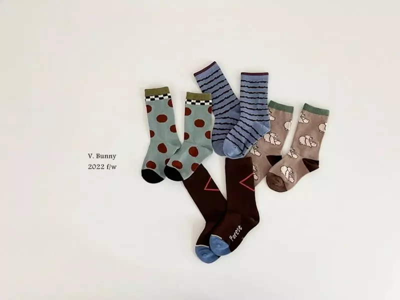 V Bunny - Korean Children Fashion - #Kfashion4kids - Munk Socks Set - 6