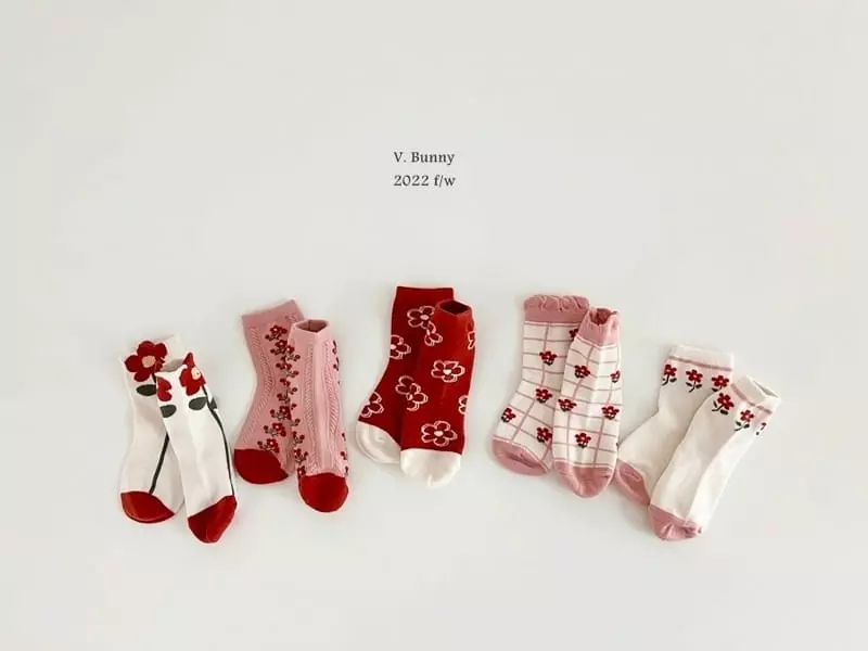 V Bunny - Korean Children Fashion - #childofig - Pie Socks Set - 9