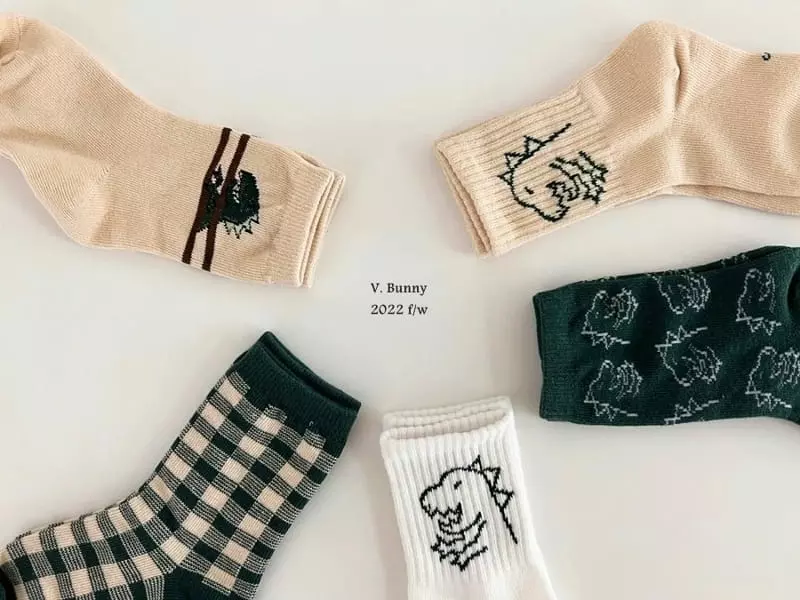 V Bunny - Korean Children Fashion - #childofig - My Dino Socks Set - 10