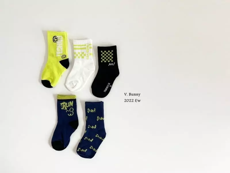V Bunny - Korean Children Fashion - #childofig - No Run Socks Set - 8