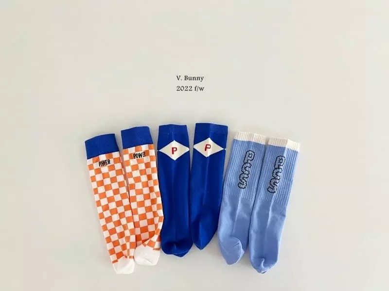 V Bunny - Korean Children Fashion - #childofig - 3 P Socks Set - 6