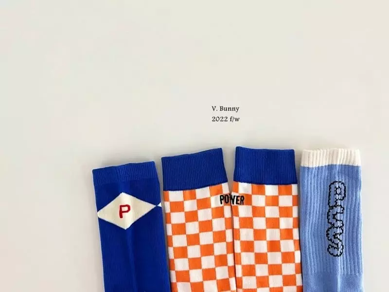 V Bunny - Korean Children Fashion - #childofig - 3 P Socks Set - 7