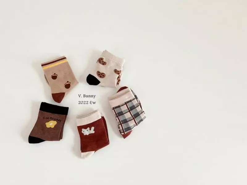 V Bunny - Korean Children Fashion - #childofig - Acorn Socks Set