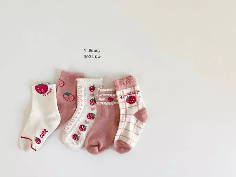 V Bunny - Korean Children Fashion - #childofig - Cute Socks Set - 9