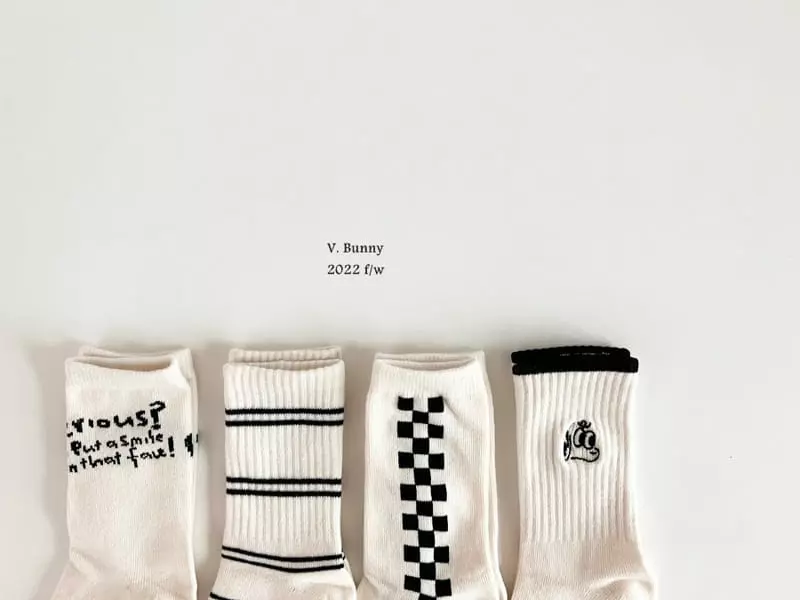 V Bunny - Korean Children Fashion - #childofig - Papi Socks Set - 7