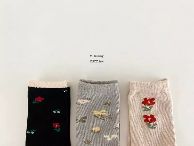 V Bunny - Korean Children Fashion - #childofig - Zibibi Socks Set - 6