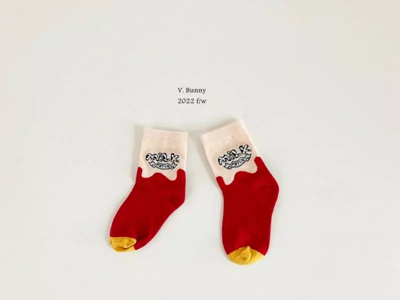 V Bunny - Korean Children Fashion - #childofig - Tomato Socks Set - 5