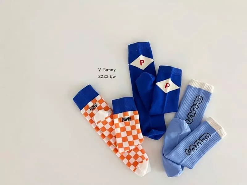 V Bunny - Korean Children Fashion - #childrensboutique - 3 P Socks Set - 8
