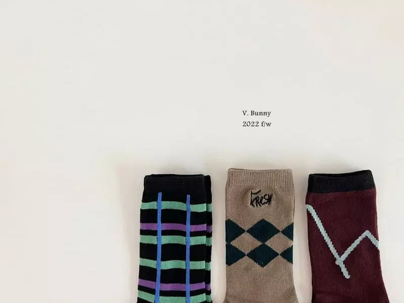 V Bunny - Korean Children Fashion - #childrensboutique - Over Socks Set