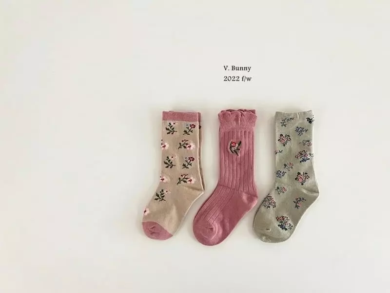V Bunny - Korean Children Fashion - #childrensboutique - Ping Ping Socks Set - 5