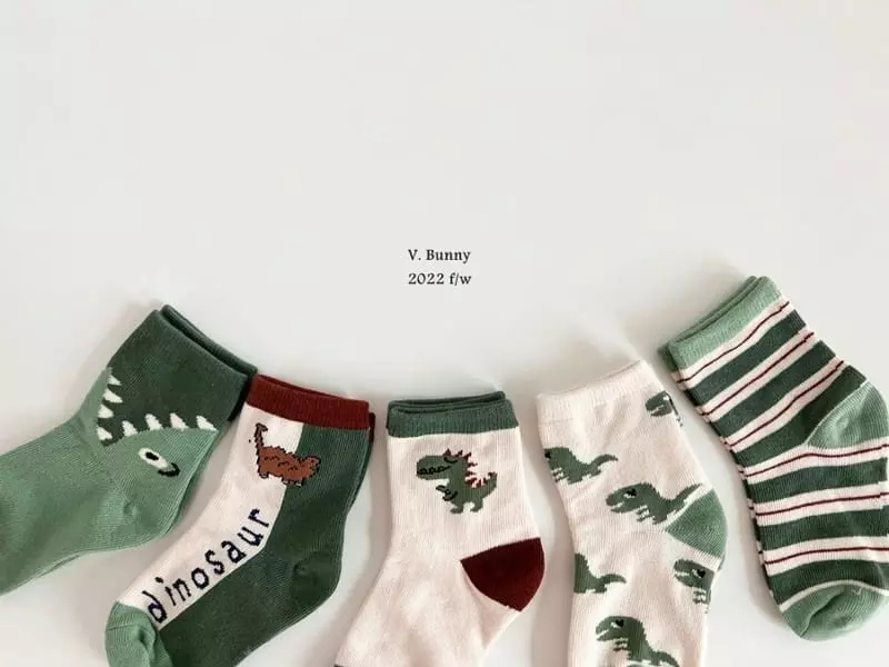 V Bunny - Korean Children Fashion - #designkidswear - D Q Socks Set