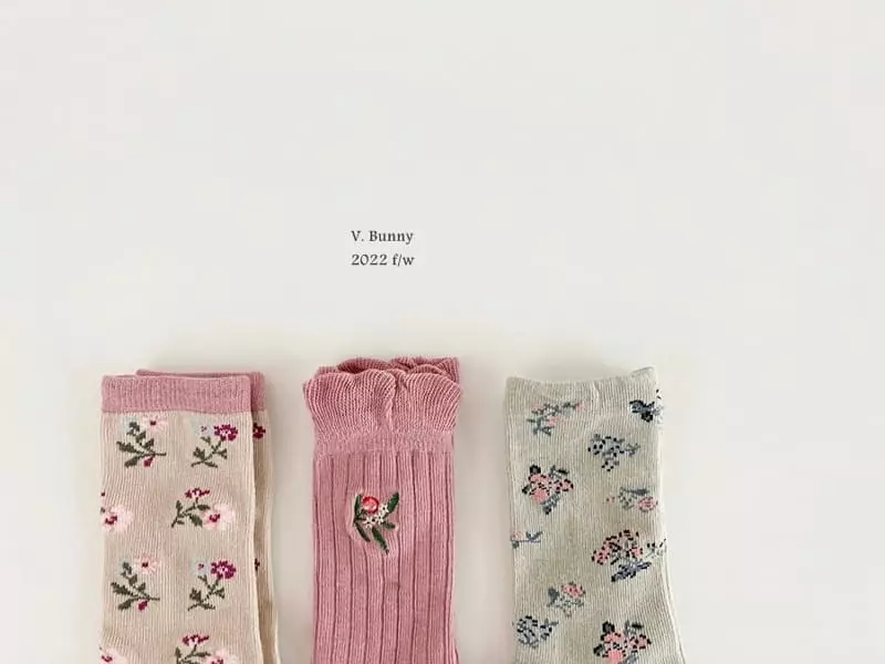 V Bunny - Korean Children Fashion - #designkidswear - Ping Ping Socks Set - 6