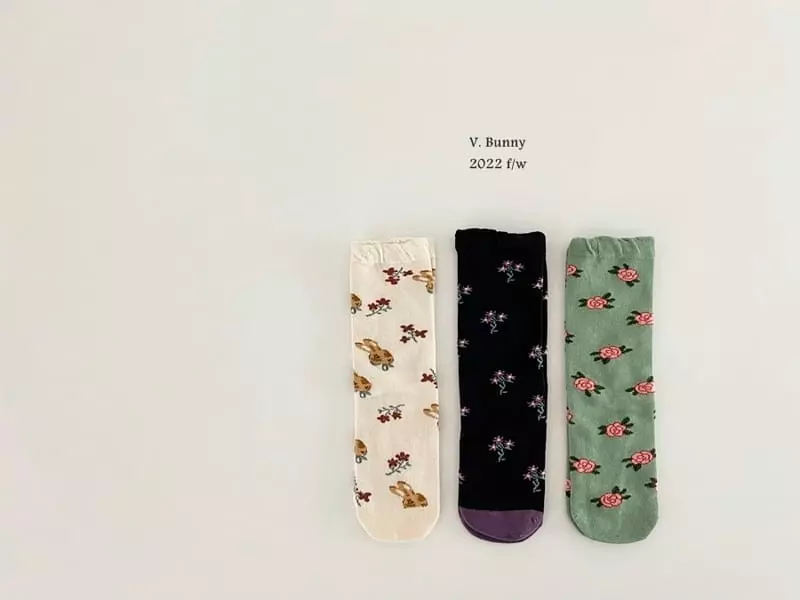 V Bunny - Korean Children Fashion - #discoveringself - Barnie Socks Set - 5