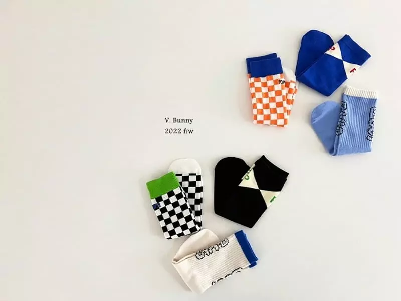 V Bunny - Korean Children Fashion - #discoveringself - 3 P Socks Set - 10