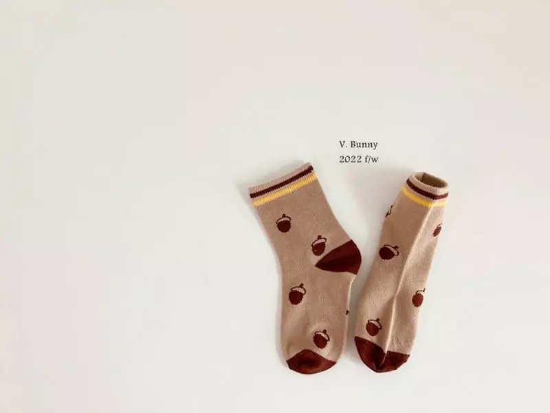 V Bunny - Korean Children Fashion - #discoveringself - Acorn Socks Set - 5