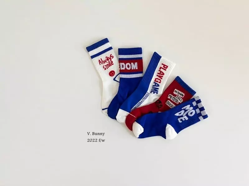 V Bunny - Korean Children Fashion - #discoveringself - Mood Socks Set - 2