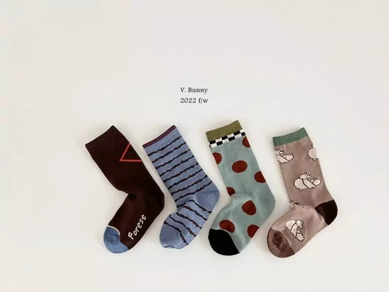 V Bunny - Korean Children Fashion - #discoveringself - Munk Socks Set