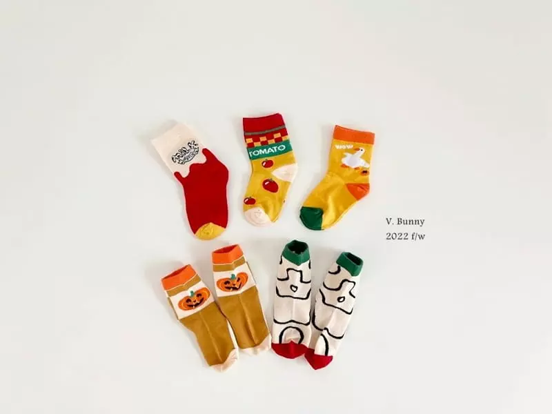 V Bunny - Korean Children Fashion - #discoveringself - Tomato Socks Set - 8