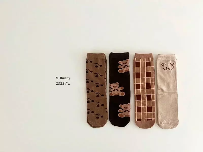 V Bunny - Korean Children Fashion - #fashionkids - Tez Socks Set - 2