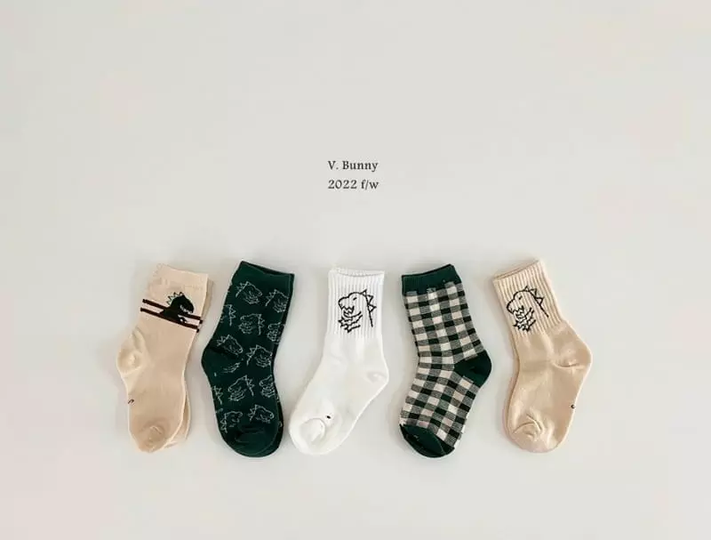 V Bunny - Korean Children Fashion - #fashionkids - My Dino Socks Set