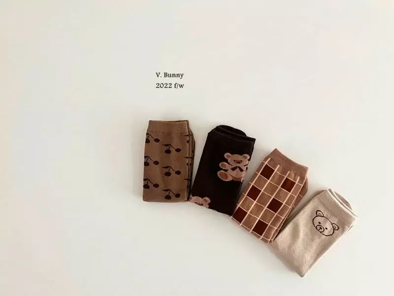 V Bunny - Korean Children Fashion - #kidsshorts - Tez Socks Set - 3