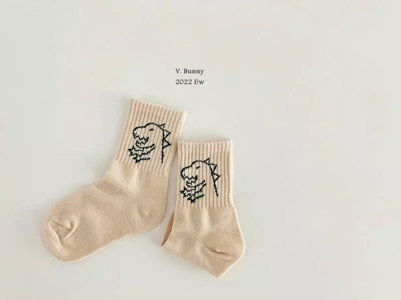 V Bunny - Korean Children Fashion - #kidsshorts - My Dino Socks Set - 2