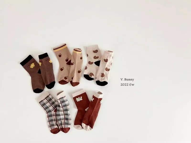 V Bunny - Korean Children Fashion - #kidsshorts - Acorn Socks Set - 7