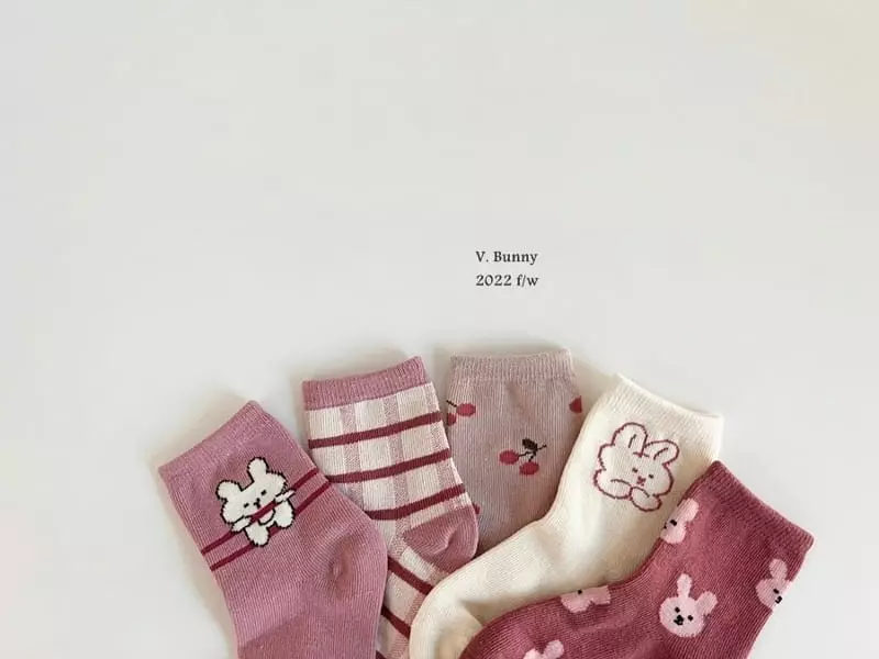 V Bunny - Korean Children Fashion - #kidsshorts - Mare Socks Set - 2