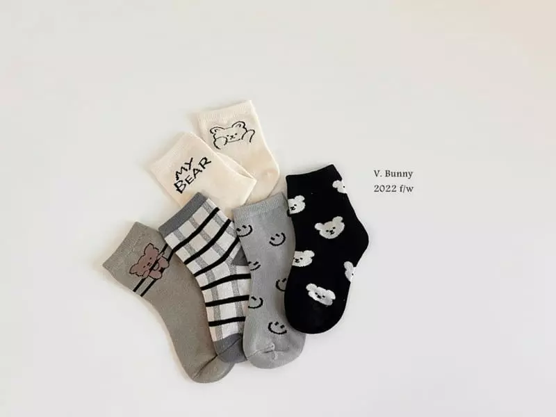 V Bunny - Korean Children Fashion - #kidsshorts - Maibe Socks Set