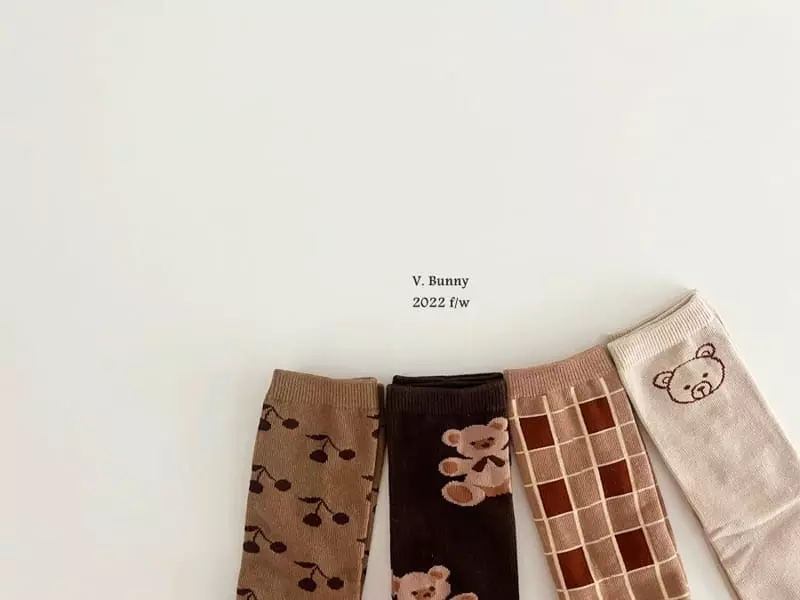 V Bunny - Korean Children Fashion - #kidsshorts - Tez Socks Set - 4