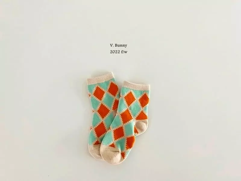 V Bunny - Korean Children Fashion - #kidsstore - Arglye Socks Set - 2