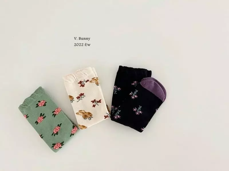 V Bunny - Korean Children Fashion - #kidsstore - Barnie Socks Set - 8