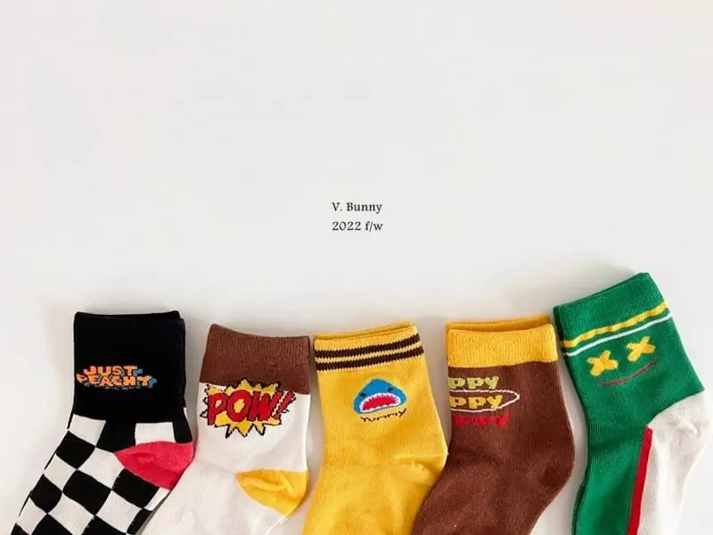 V Bunny - Korean Children Fashion - #kidsstore - Jaws Socks Set