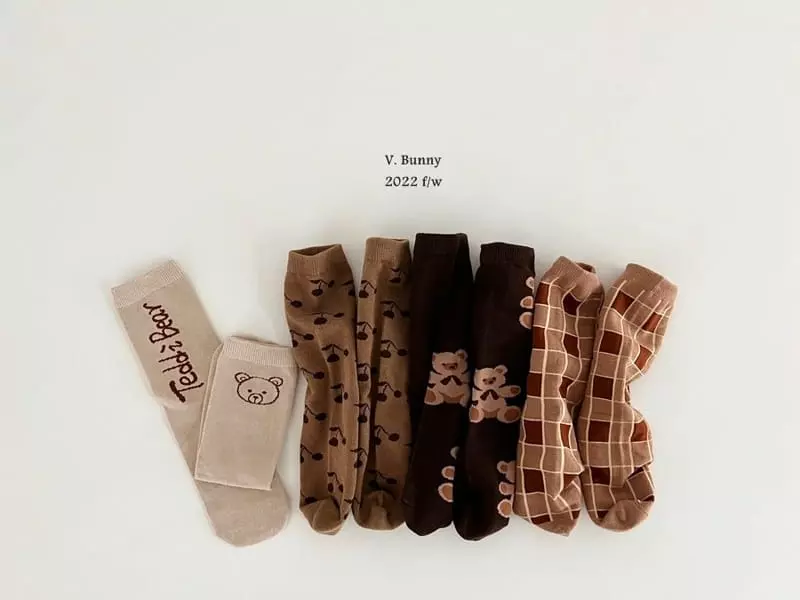 V Bunny - Korean Children Fashion - #kidzfashiontrend - Tez Socks Set - 5