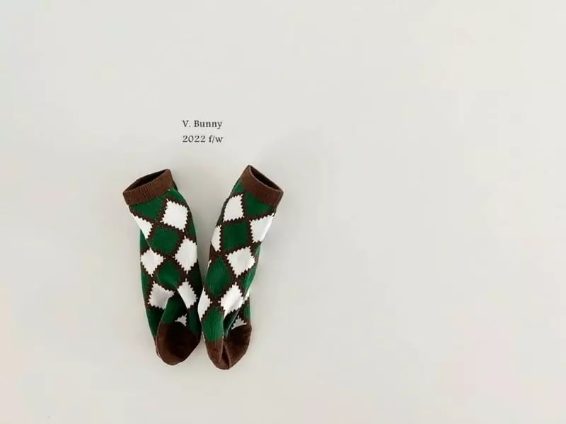 V Bunny - Korean Children Fashion - #kidzfashiontrend - Arglye Socks Set - 3
