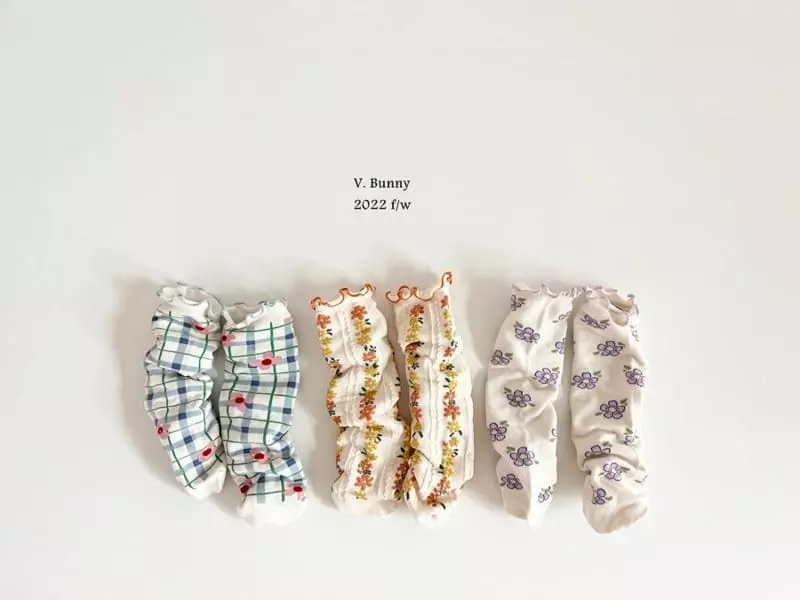 V Bunny - Korean Children Fashion - #kidzfashiontrend - Purple Socks Set - 2