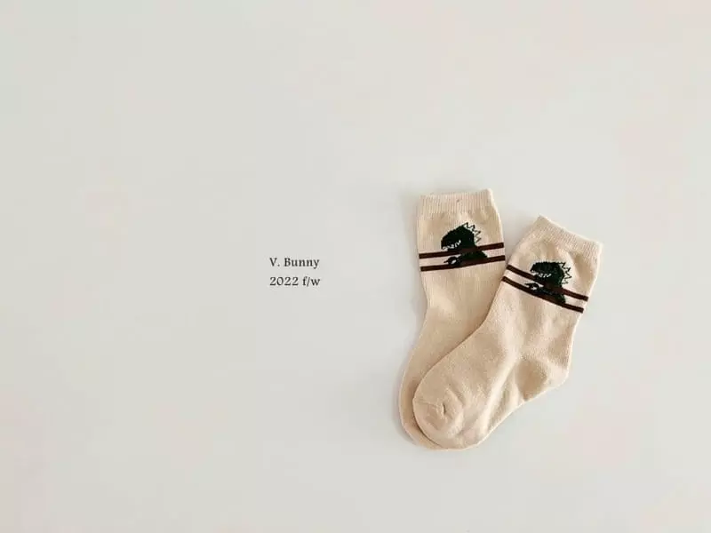 V Bunny - Korean Children Fashion - #kidsstore - My Dino Socks Set - 4