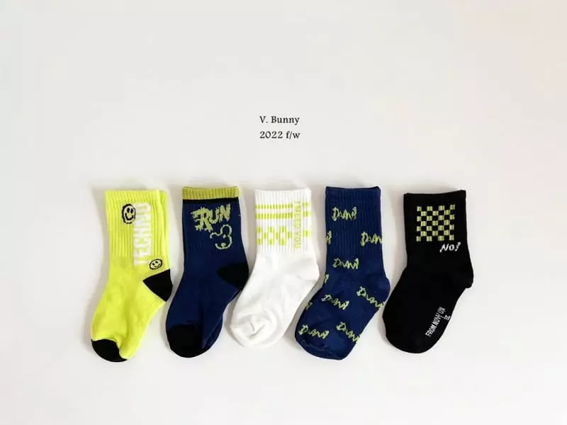 V Bunny - Korean Children Fashion - #kidzfashiontrend - No Run Socks Set