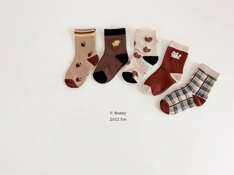 V Bunny - Korean Children Fashion - #kidzfashiontrend - Acorn Socks Set - 9